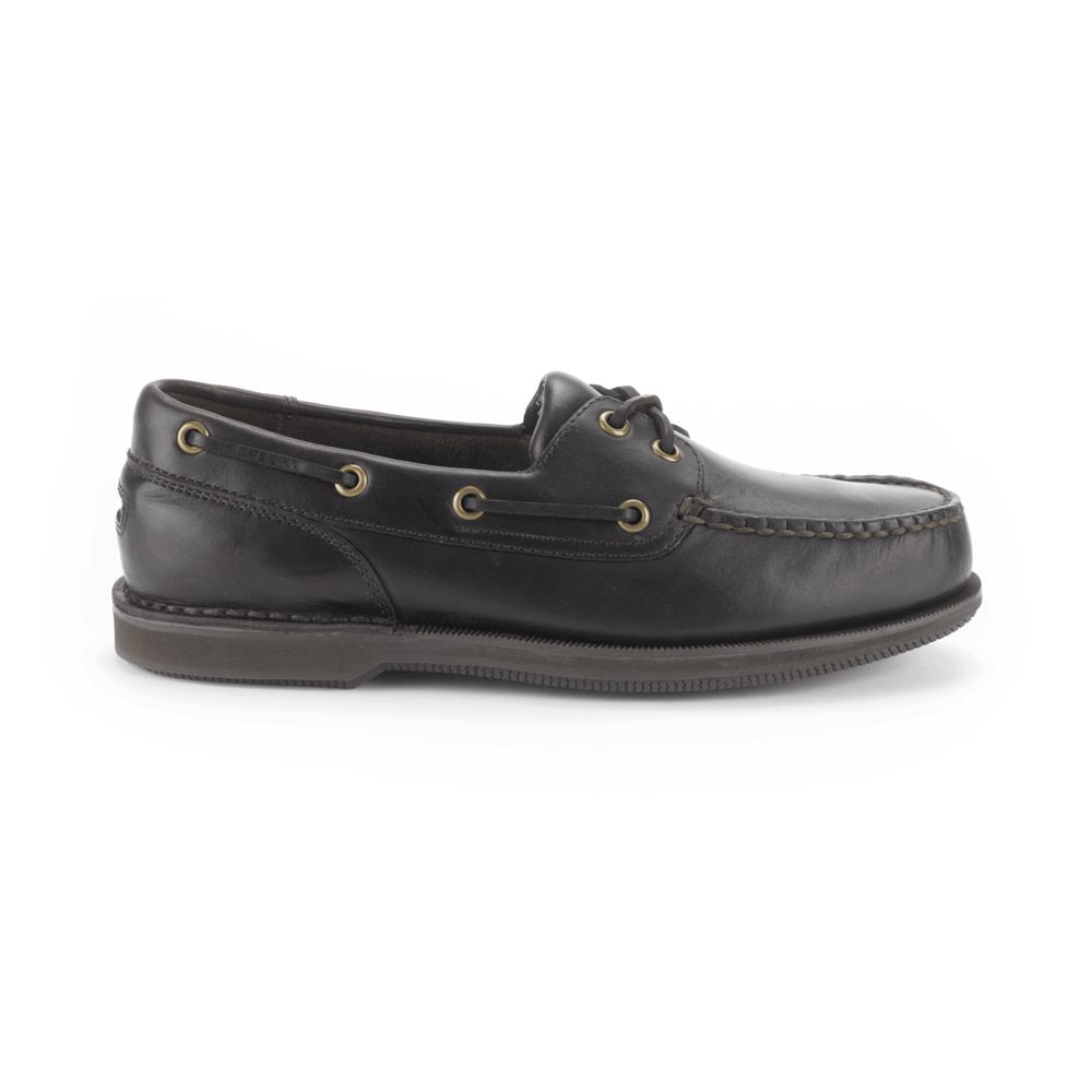 Rockport Men's Perth Boat Shoes - Dark Brown - USA (3098LFZJV)